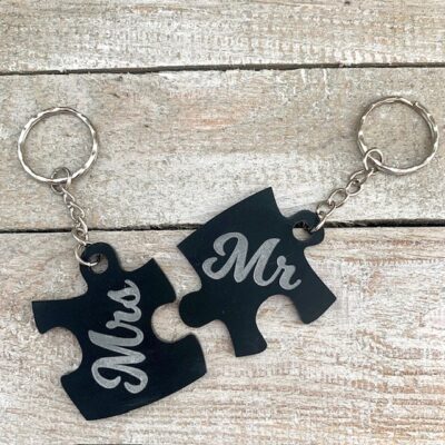 Mr & Mrs Acrylic Keyring